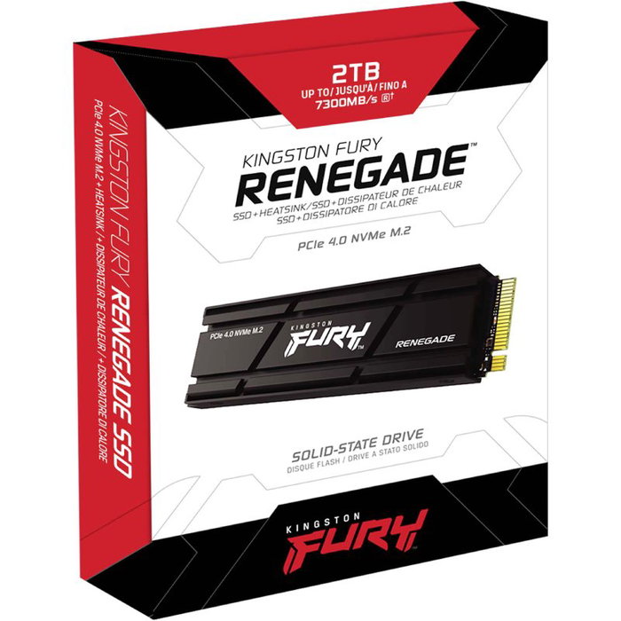 Kingston FURY Renegade 2 TB M.2 2280 NVMe PCIe 4.0 SSD con Disipador Kingston FURY Renegade 2 TB M.2 2280 NVMe PCIe 4.0 SSD con Disipador